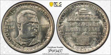 1947-S 50C Booker T. Washington MS66