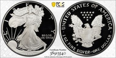1993-P $1 Silver Eagle PR70DCAM