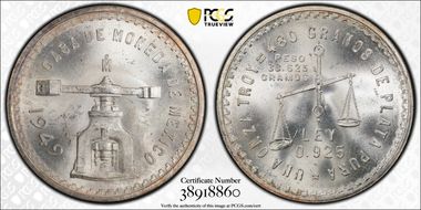 1949-Mo Onza KM-M49a  Ag MS65