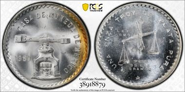 1980-Mo Onza KM-M49b.5  Ag MS66