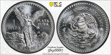 1991-Mo Onza Libertad Ag T1 - PLATA PURA MS68
