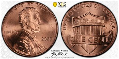 2020 1C Shield Early Find MS66+ RD