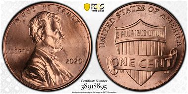 2020 1C Shield Early Find MS65RD