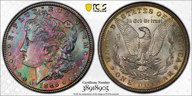 1886 $1 MS65+