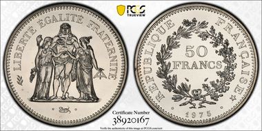 1975 50 Fr Gad-882 F-427 MS67