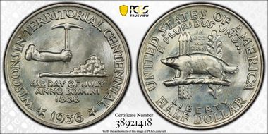 1936 50C Wisconsin MS67