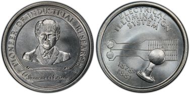 (1978) SC50C Thomas Edison 100th Ag Heraldic Art Medal MS66