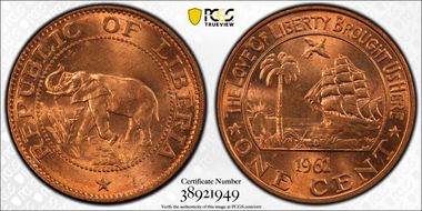 1961 1C MS65RD