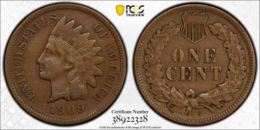 1909-S 1C Indian VF30BN