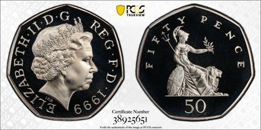 1999 50p S-H8 PR69DCAM