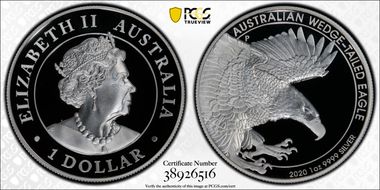 2020-P $1 Wedge-Tailed Eagle HR First Strike PR70DCAM