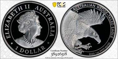 2020-P $1 Wedge-Tailed Eagle HR First Strike PR70DCAM