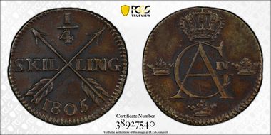 1805 1/4 Sk AU50BN