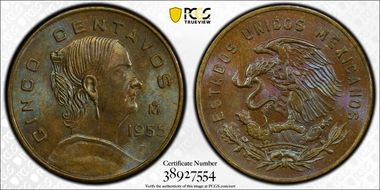 1955-Mo 5C KM-426  Brass Head Right MS65