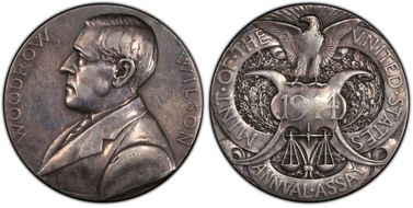 1914 Medal JK-AC-58 Silver Woodrow Wilson SP50