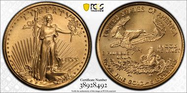 1999 $5 Gold Eagle MS68