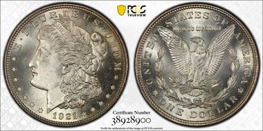 1921 $1 Morgan MS66+