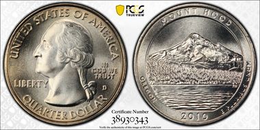 2010-D 25C Mount Hood NP MS66
