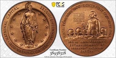 1950 AE SC$1 HK-508 Wash. D.C. Sesqui MS65RD