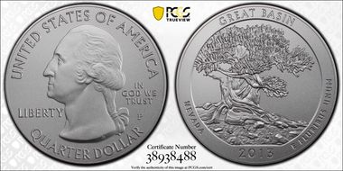 2013-P 25C Great Basin NP 5 oz Silver SP69