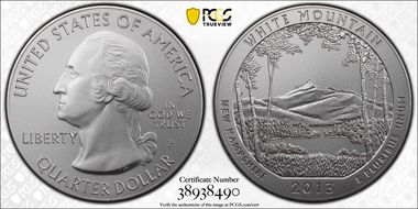 2013-P 25C White Mountain NP 5 oz Silver SP69