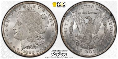 1880/79-CC $1 VAM 4, 80/79, Rev of 78 GSA Hoard MS63