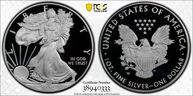 2020-W  $1 Silver Eagle Congratulations Set First Strike PR70DCAM