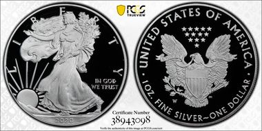 2020-W  $1 Silver Eagle First Strike PR70DCAM