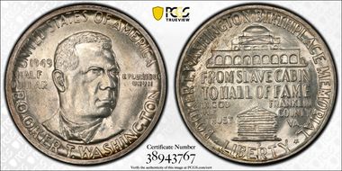 1949-D 50C Booker T. Washington MS66
