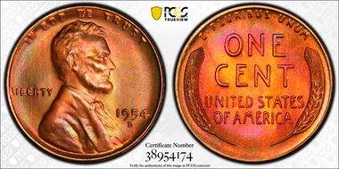 1954-S 1C MS65RB