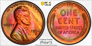 1954-S 1C MS66RB