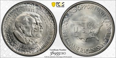 1954 50C Washington-Carver MS65