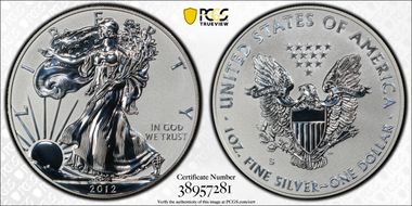 2012-S $1 Silver Eagle Rev PR  75th Anniversary SF Mint Set PR70