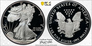 1988-S $1 Silver Eagle PR69DCAM