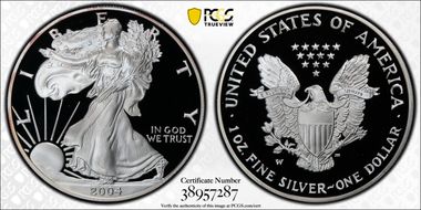 2004-W $1 Silver Eagle PR69DCAM