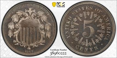 1867 5C Rays PR66