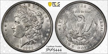 1885 $1 AU58
