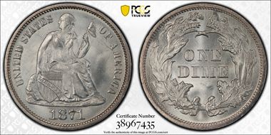 1871 10C MS66