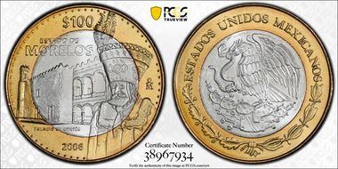 2006-Mo 100 P Morelos MS66