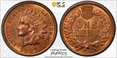 1887 1C MS66RB