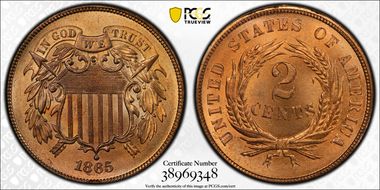 1865 2C Fancy 5 MS67RD