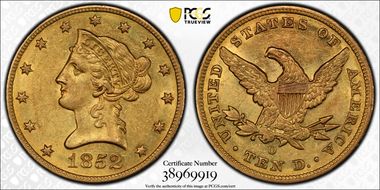 1852-O $10 AU58+