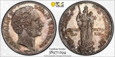 1855 2 Gul Madonna KM-848  Ag MS65+
