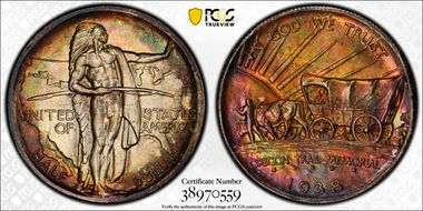 1938-S 50C Oregon MS68