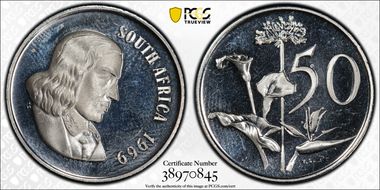 1969 50C English PR67DCAM