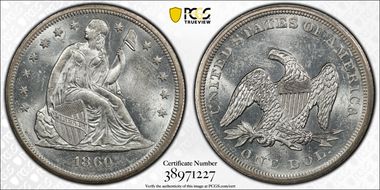 1860-O $1 MS62