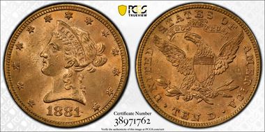 1881 $10 MS63