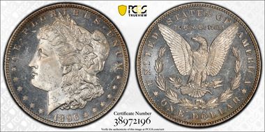 1896 $1 VAM 20, Bar 6 MS64PL