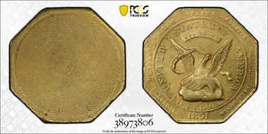 1851 "880" $50 RE Augustus Humbert MS62+