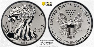 2019-S $1 Silver Eagle Enhanced Rev PR PR69